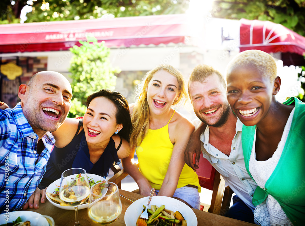 Diverse People Luncheon Outdoors Food Concept