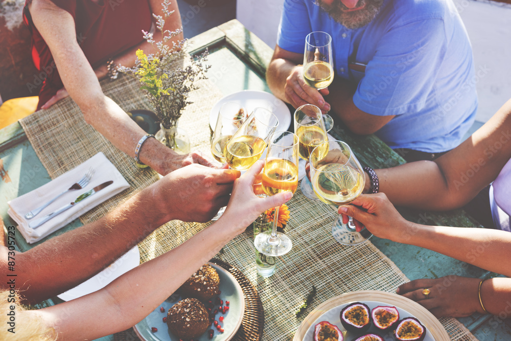 Diverse People Hanging Out Drinking Concept