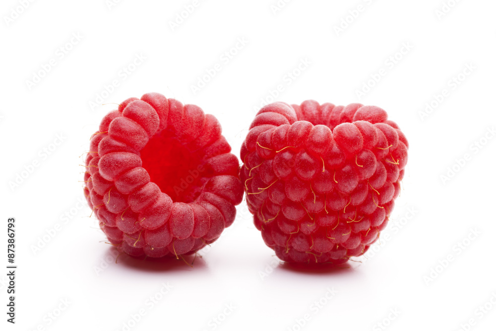 Zwei Himbeeren