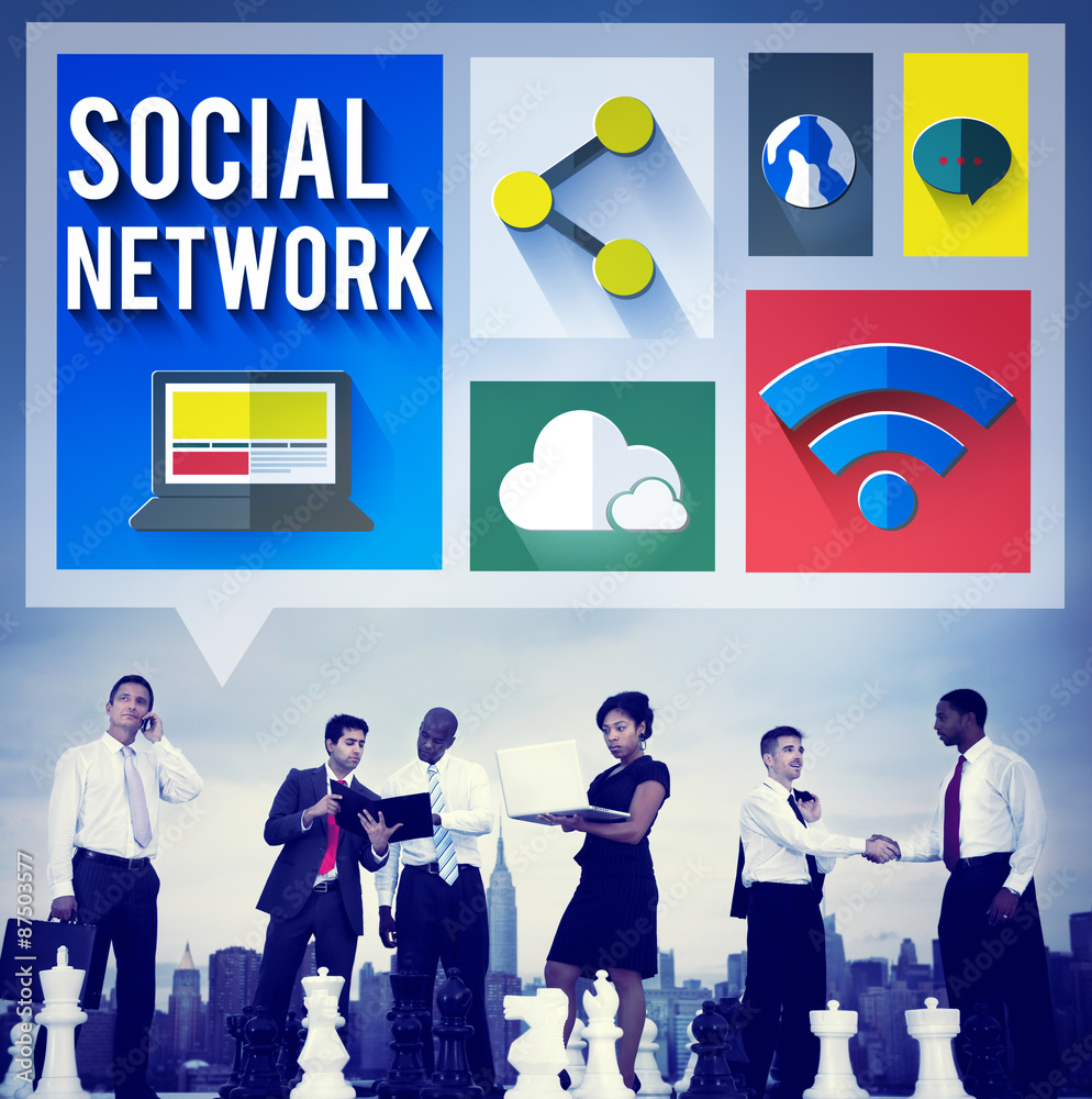 Social Network Global Communications Networking Concept