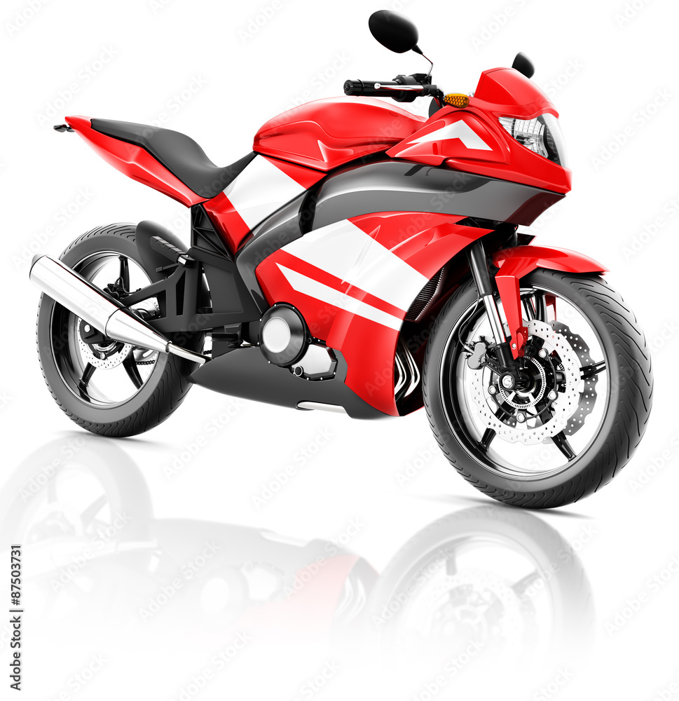 Motorcycle Motorbike Bike Riding Rider Contemporary Red Concept