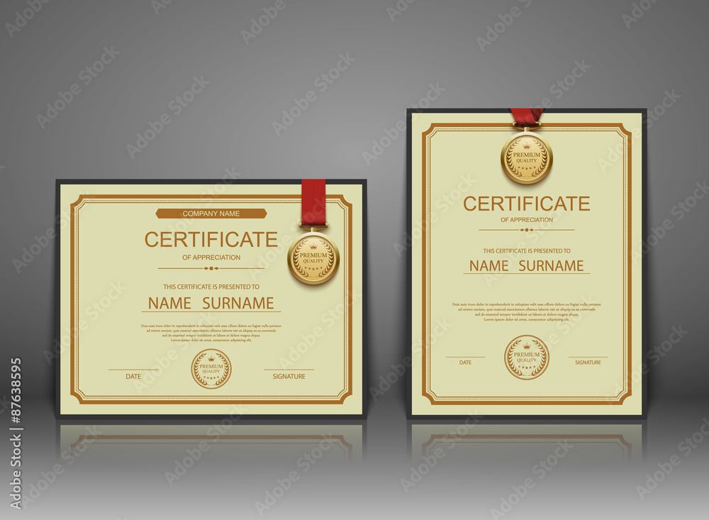 Vector certificate template.