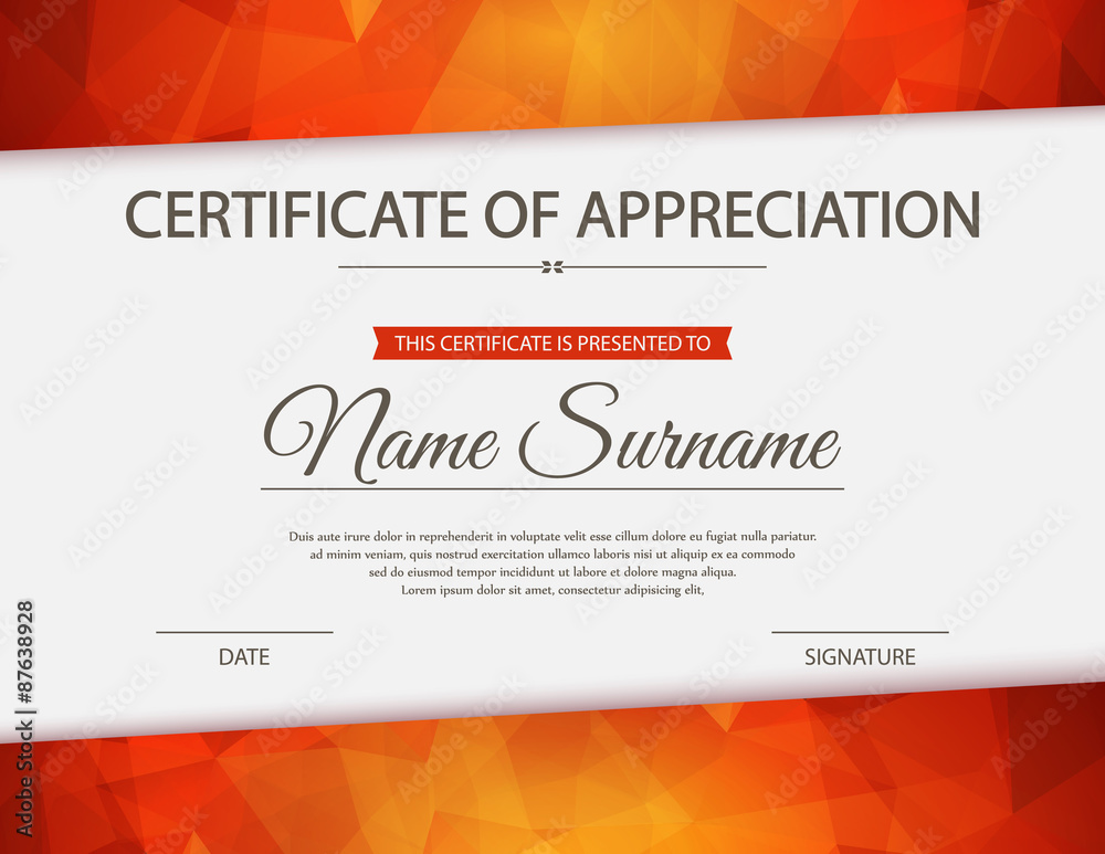 Vector certificate template.