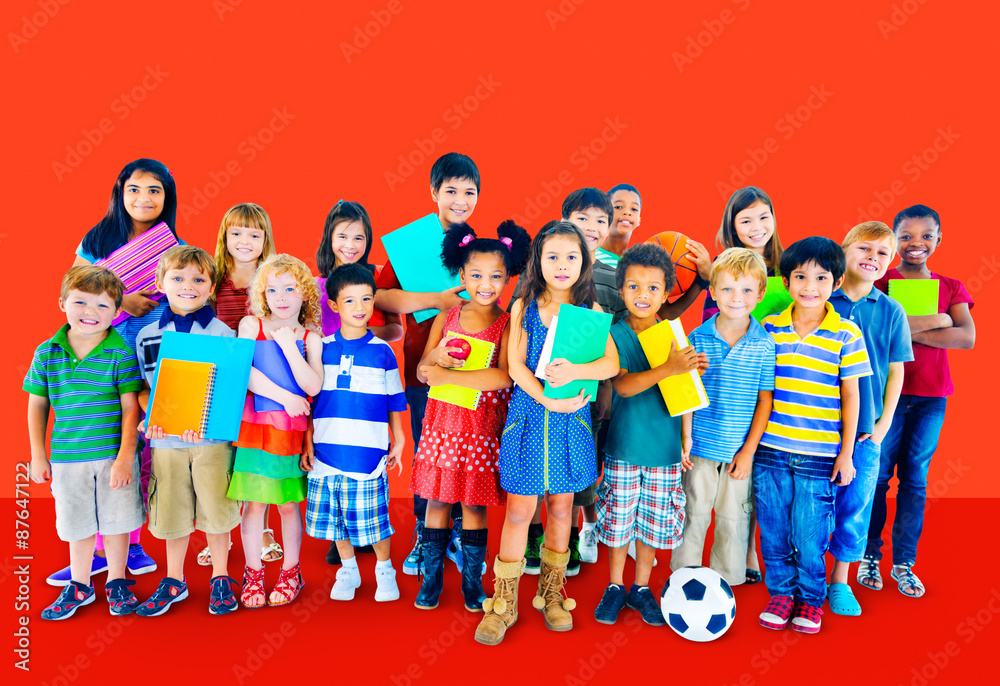 Multiethnic Children Smiling Happiness Friendship Concept