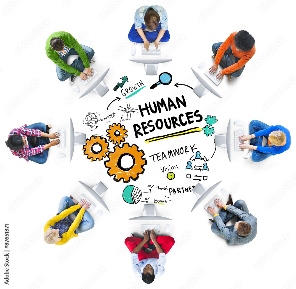 Human Resources Employment Job Teamwork Computer Technology Conc