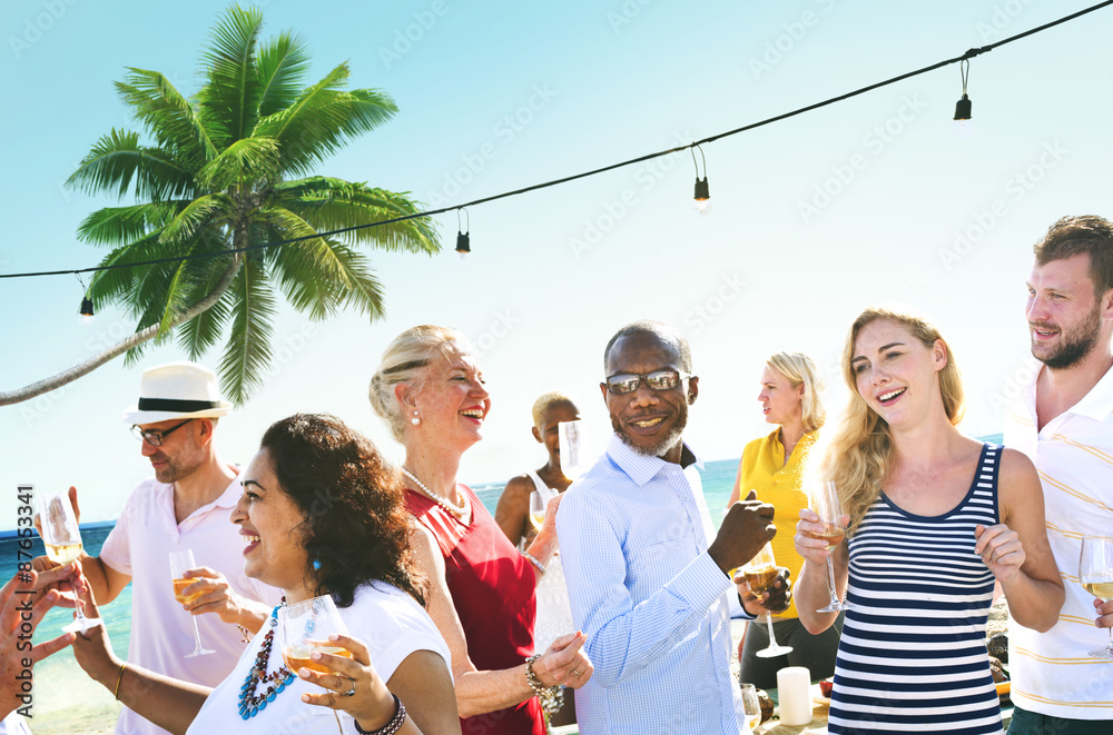 Diverse People Friends Hanging Out Drinking Concept