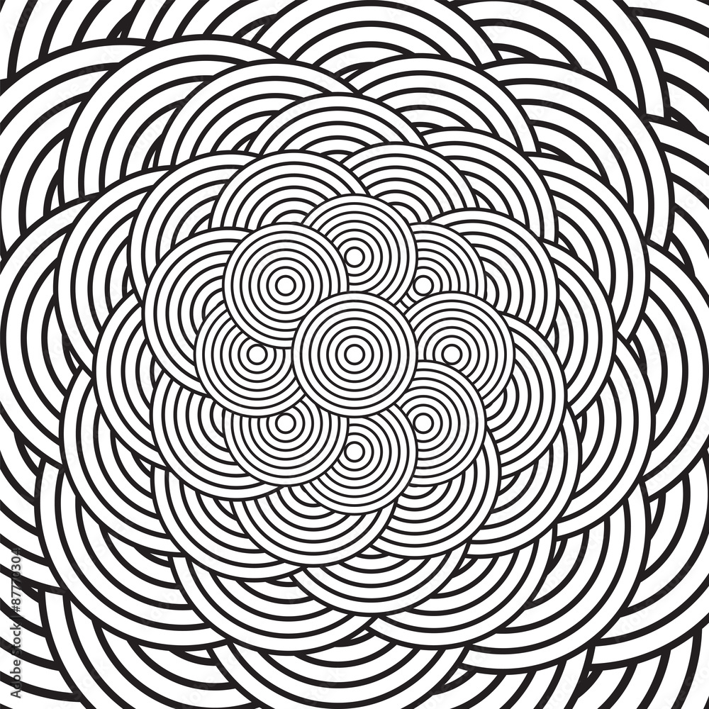 Black and White Ð ypnotic Background. Vector Illustration.