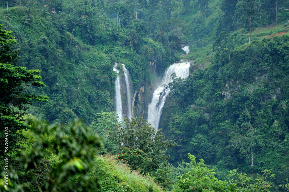 Beautiful waterfall in Sri Lanka