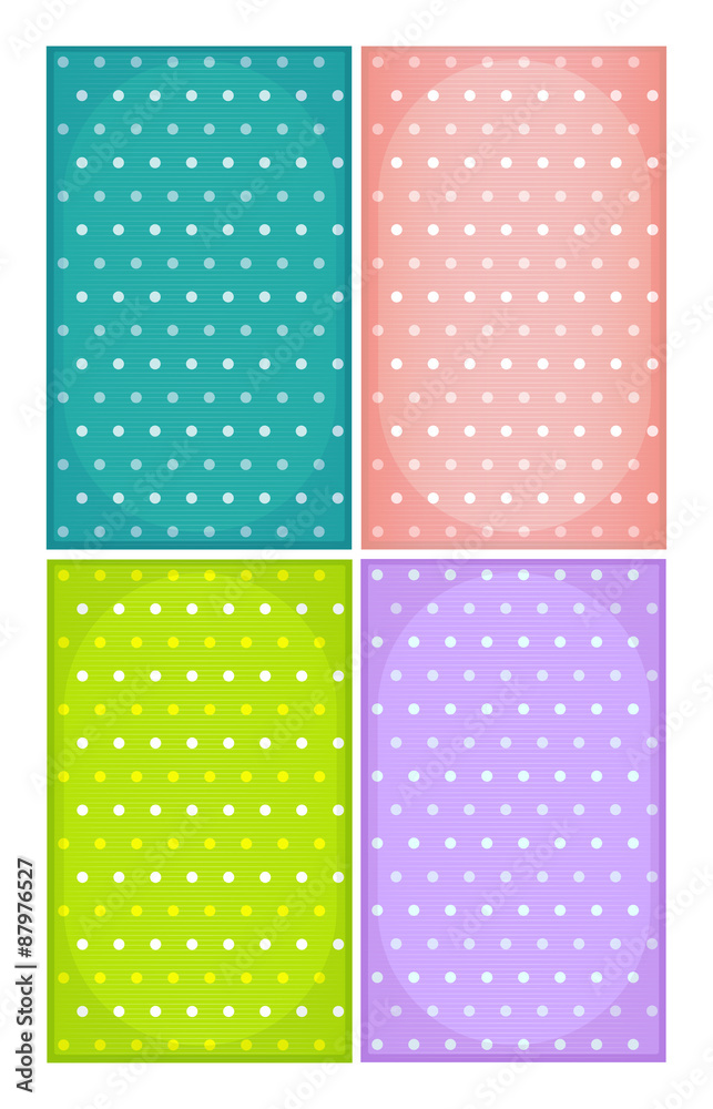 Spotted backgrounds in various colours