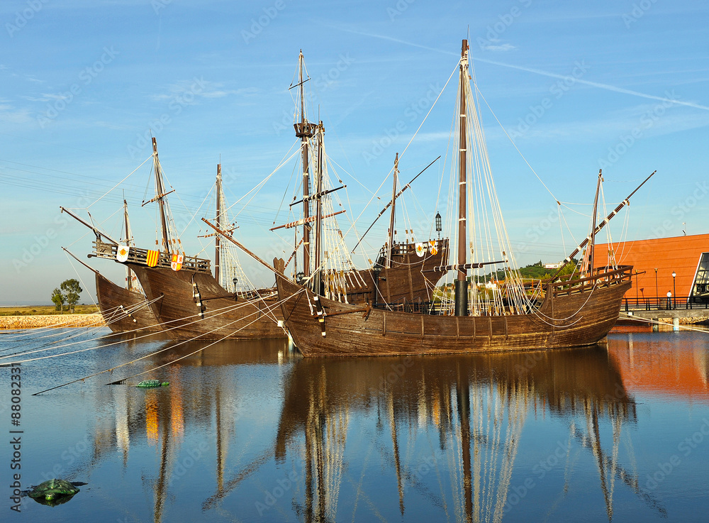 Las Carabelas de Cristóbal Colón, la Rábida, Huelva, España