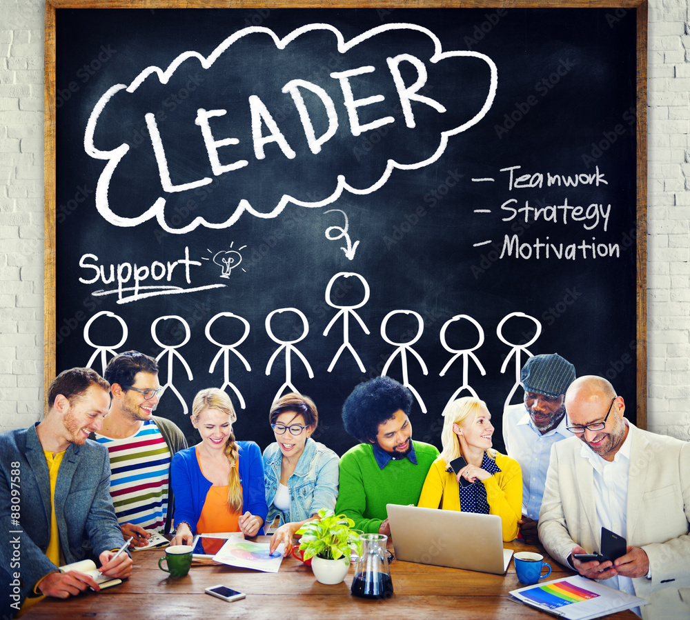 Leader Support Teamwork Strategy Motivation Concept