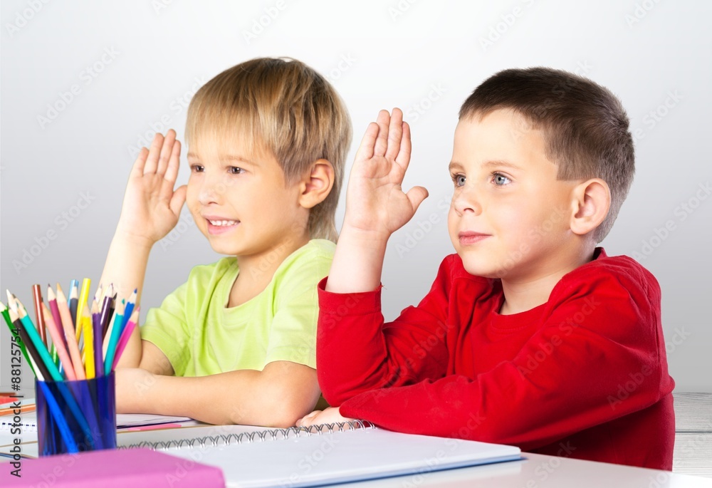 School, children, hands.