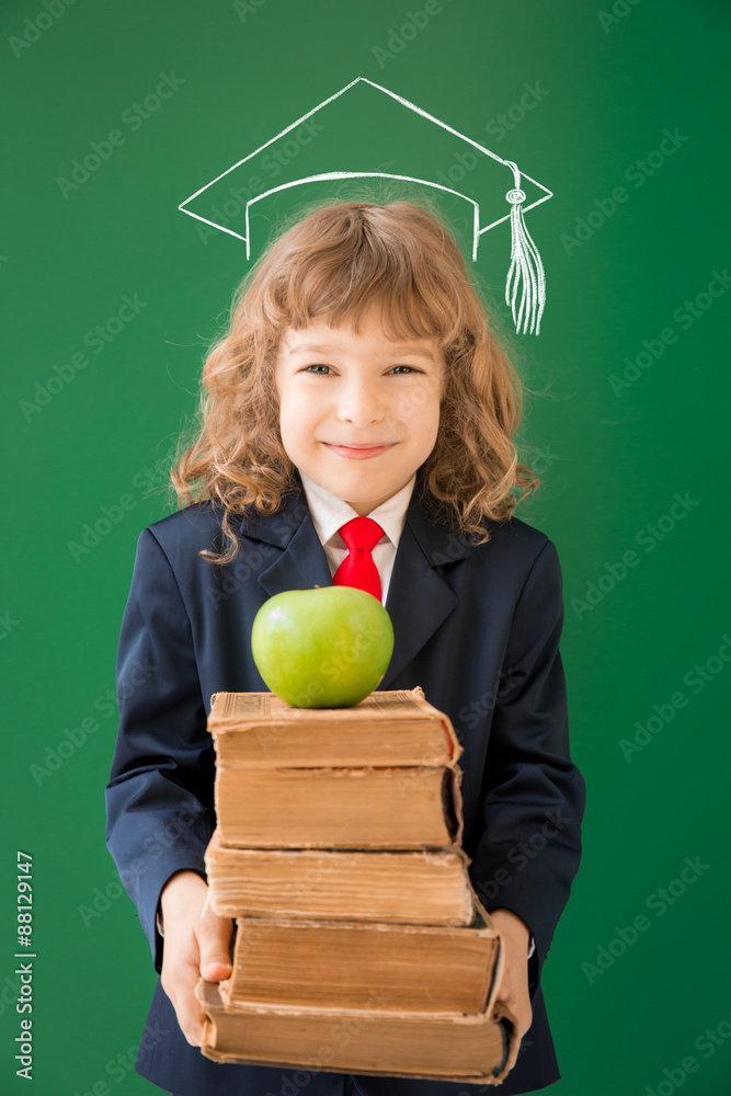 School kid in class