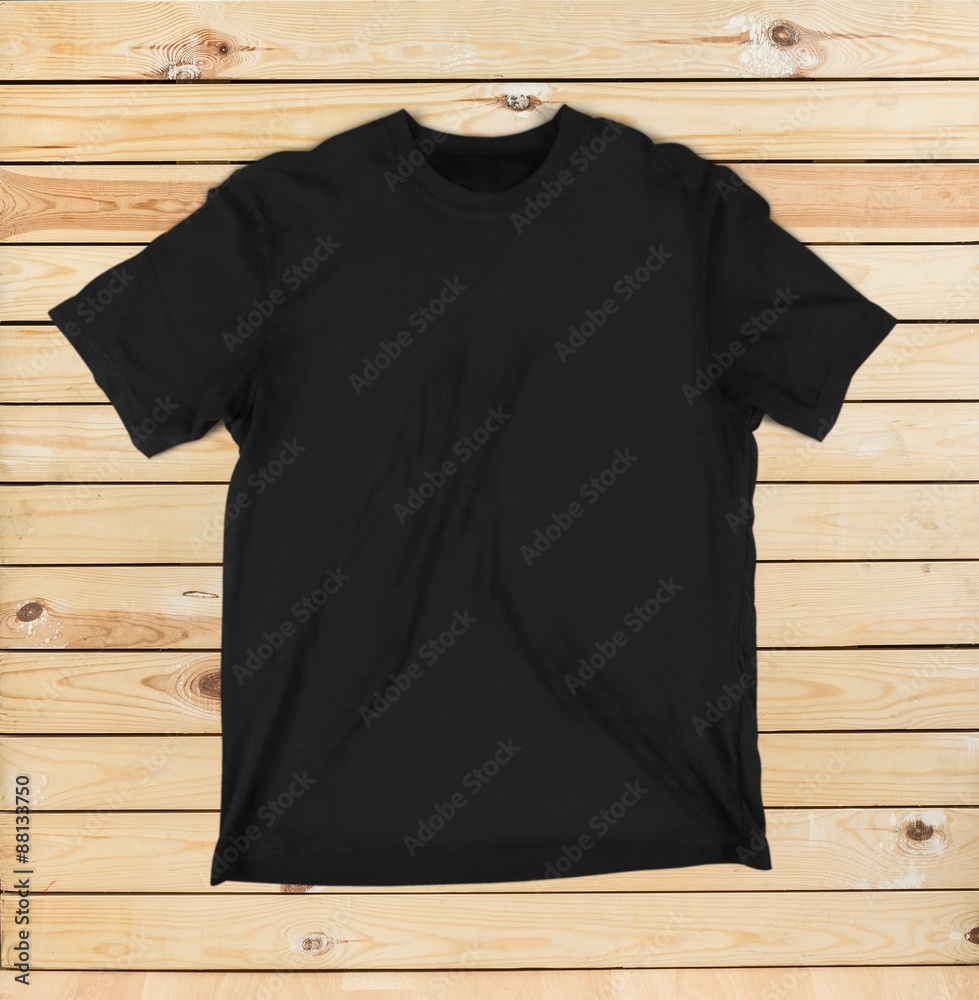 T-Shirt, Black, template.