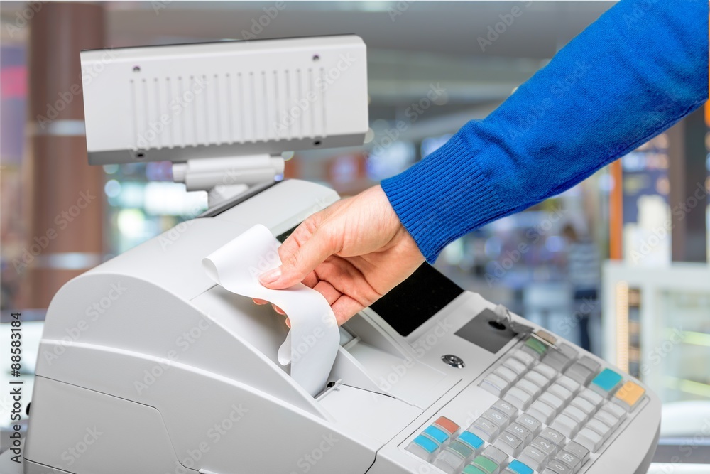 Cash Register, Receipt, Retail.