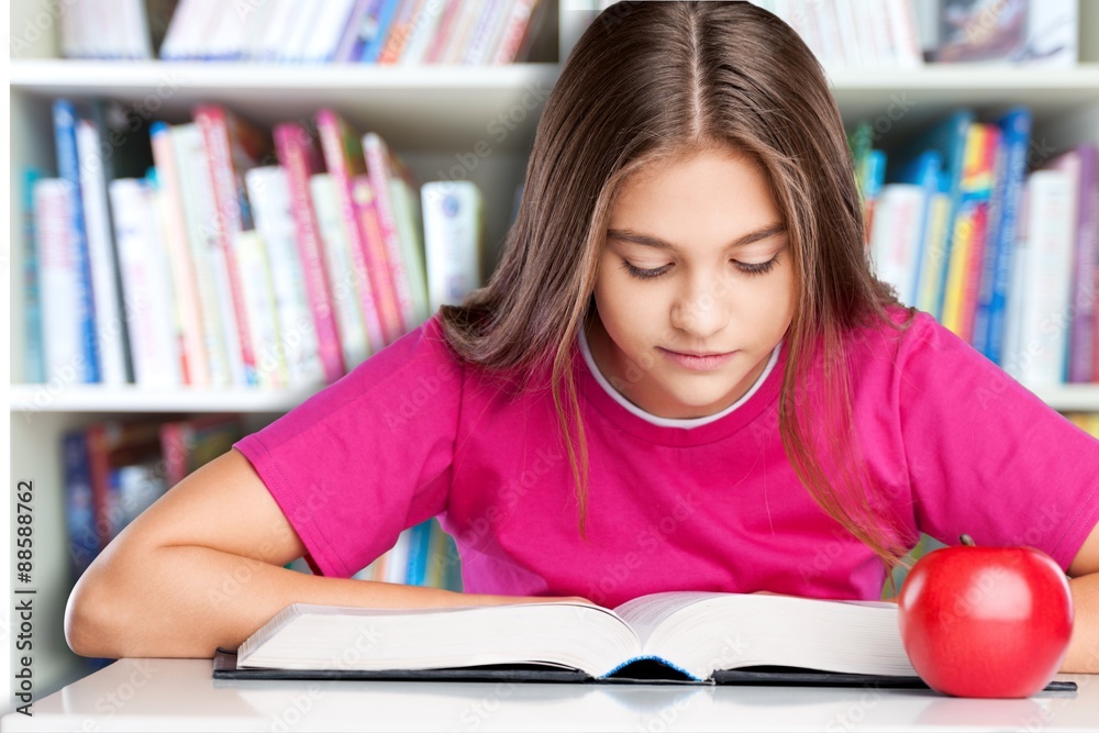 Reading, kid, book.