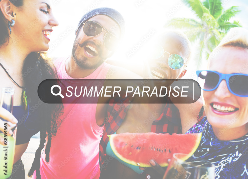 Summer Paradise Search Website Beach Concept