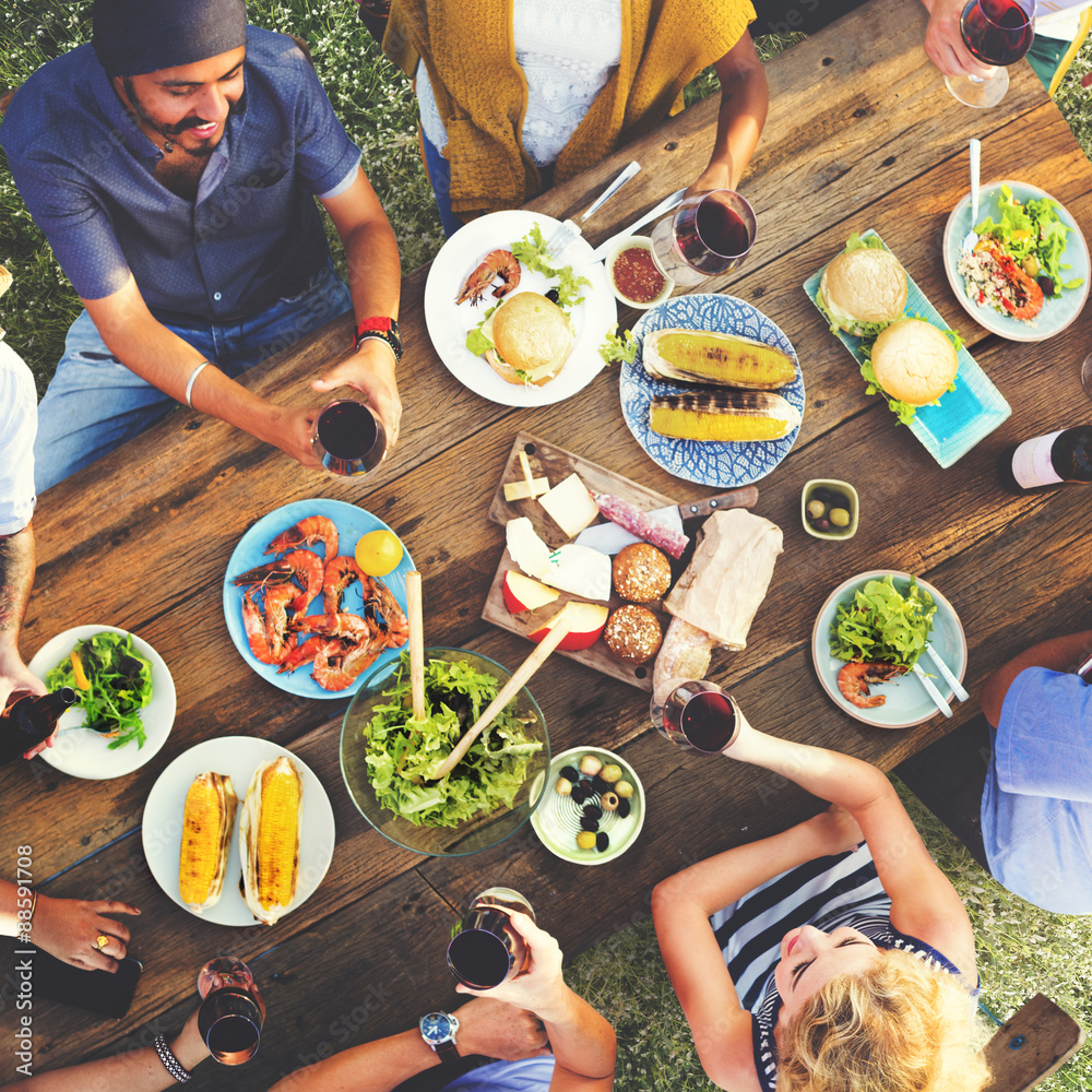 Friends Friendship Outdoor Dining People Concept