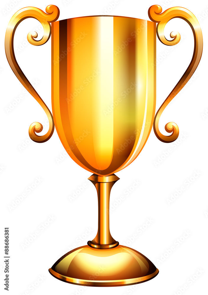 Golden first place trophy