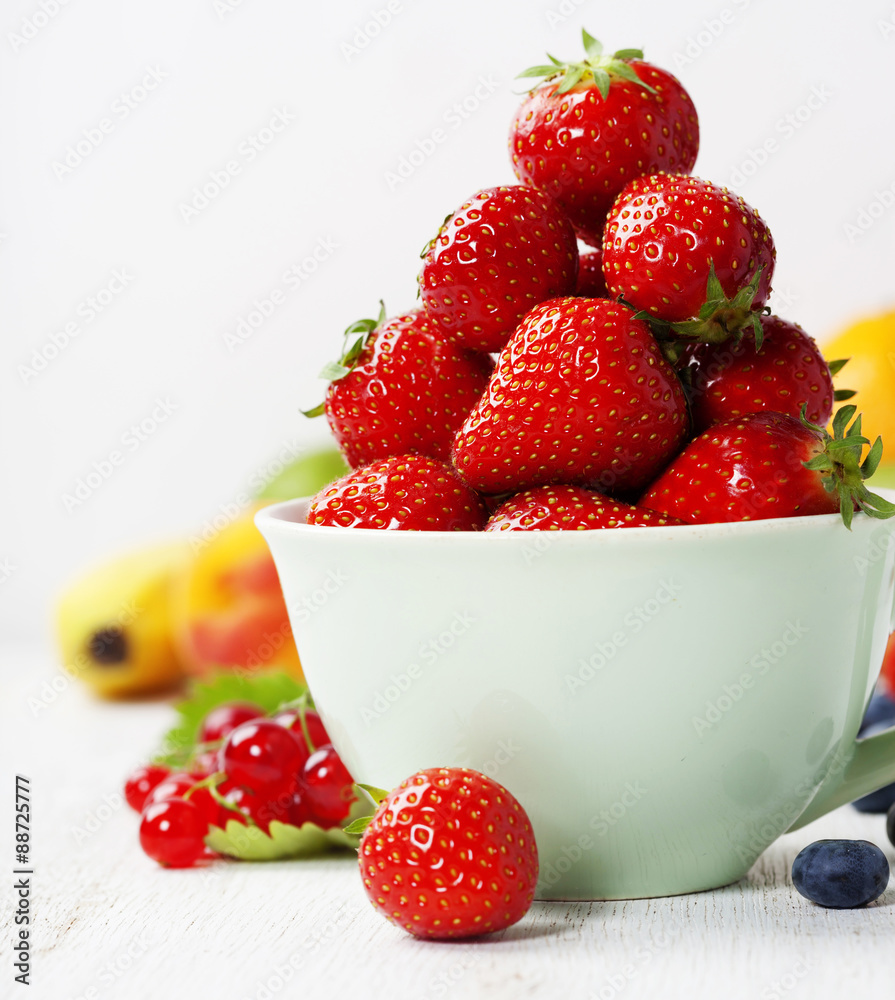 Fresh strawberry and fruits