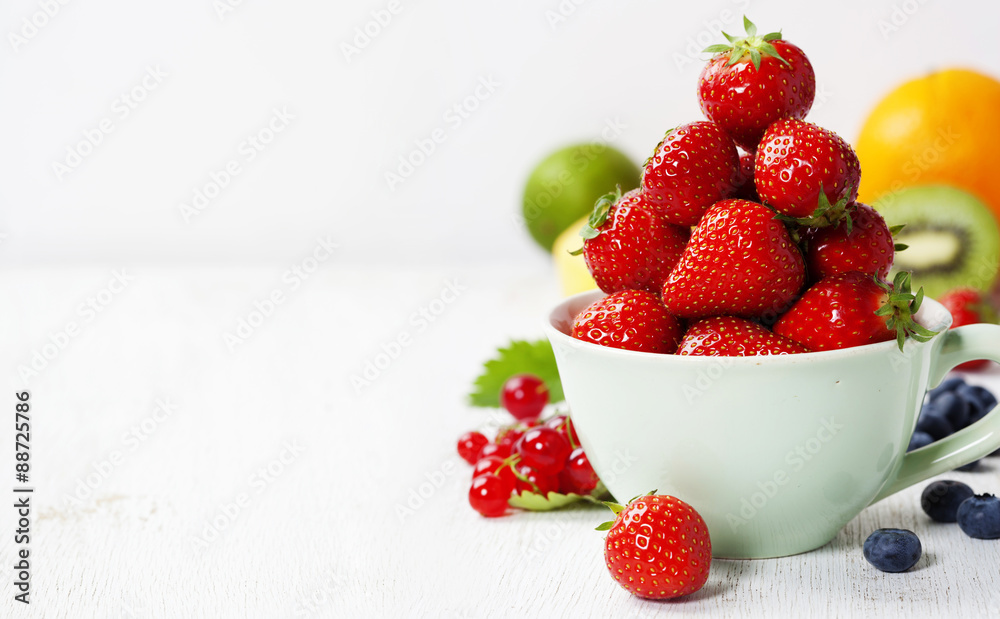 Fresh strawberry and fruits