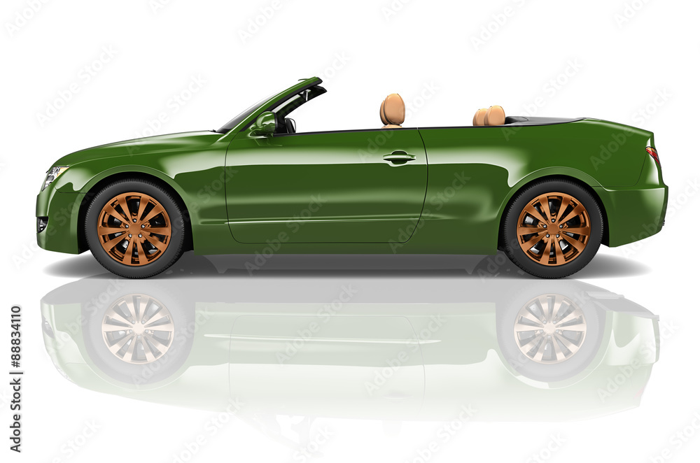 Car Convertible Transportation 3D Illustration Concept