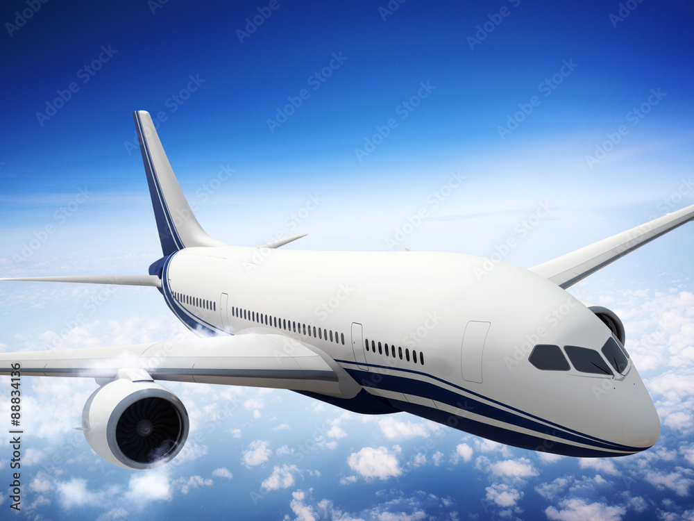 Airplane Skyline Horizon Flight Cloud Concept