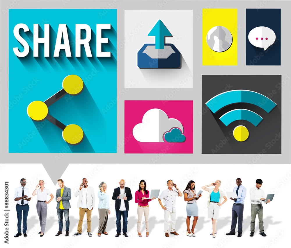 Share Social Networking Global Communication Concept