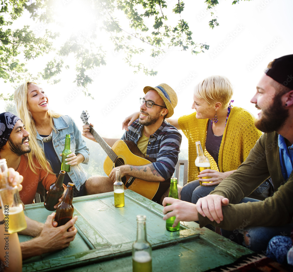 Diverse People Friends Hanging Out Concept