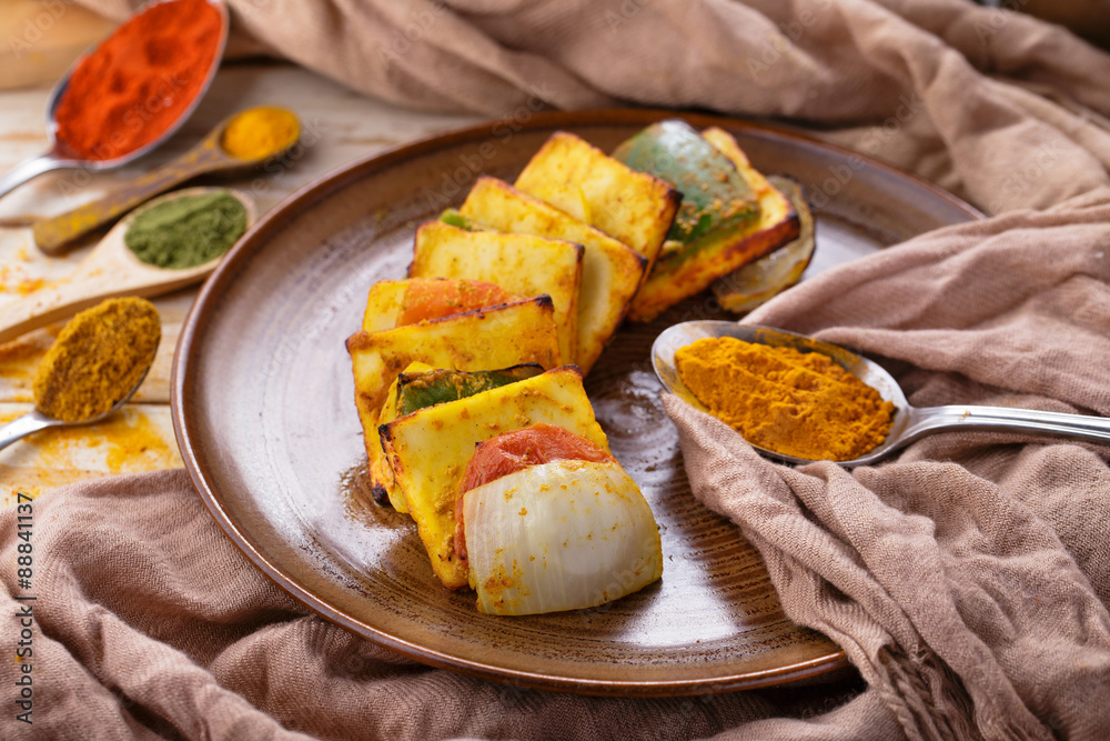 印度街头美食paneer tikka