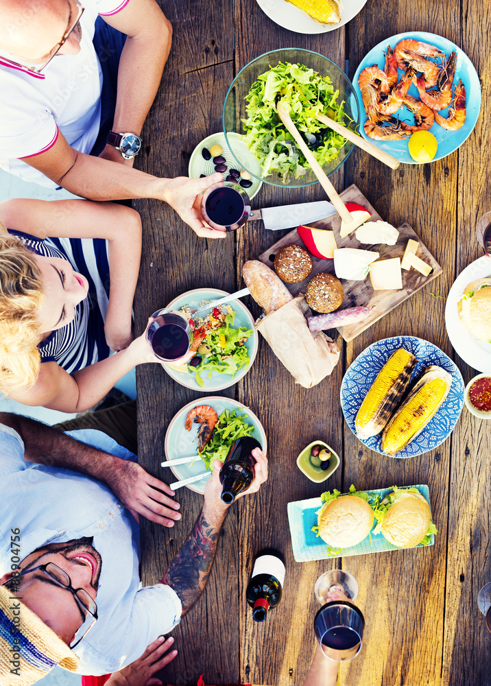 Food Table Celebration Delicious Party Meal Concept