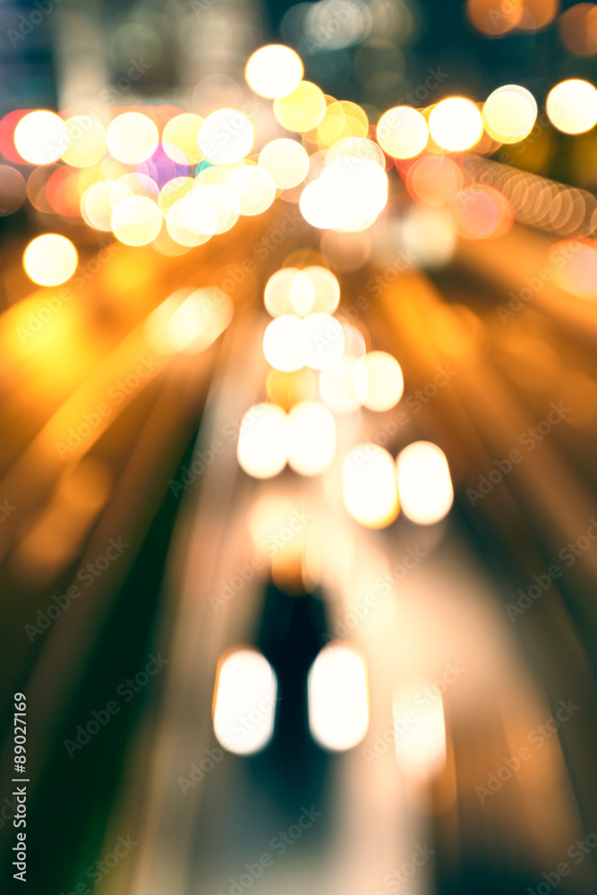 the light trails on the street in shanghai china