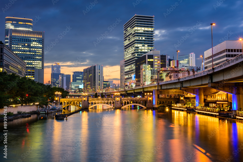 日本大阪中野岛区的城市景观。