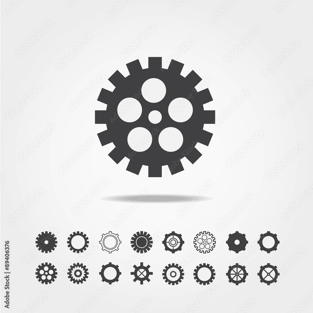 gear setting icon set