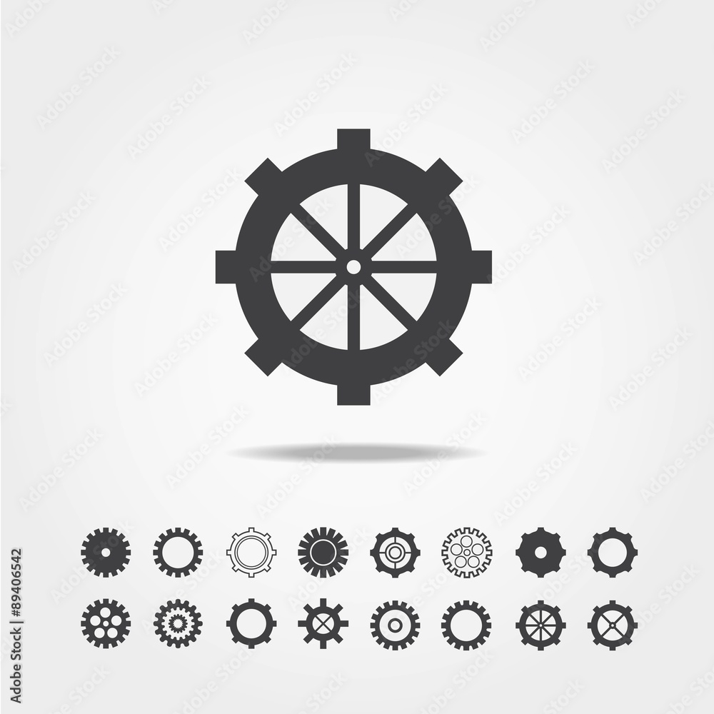 gear setting icon set