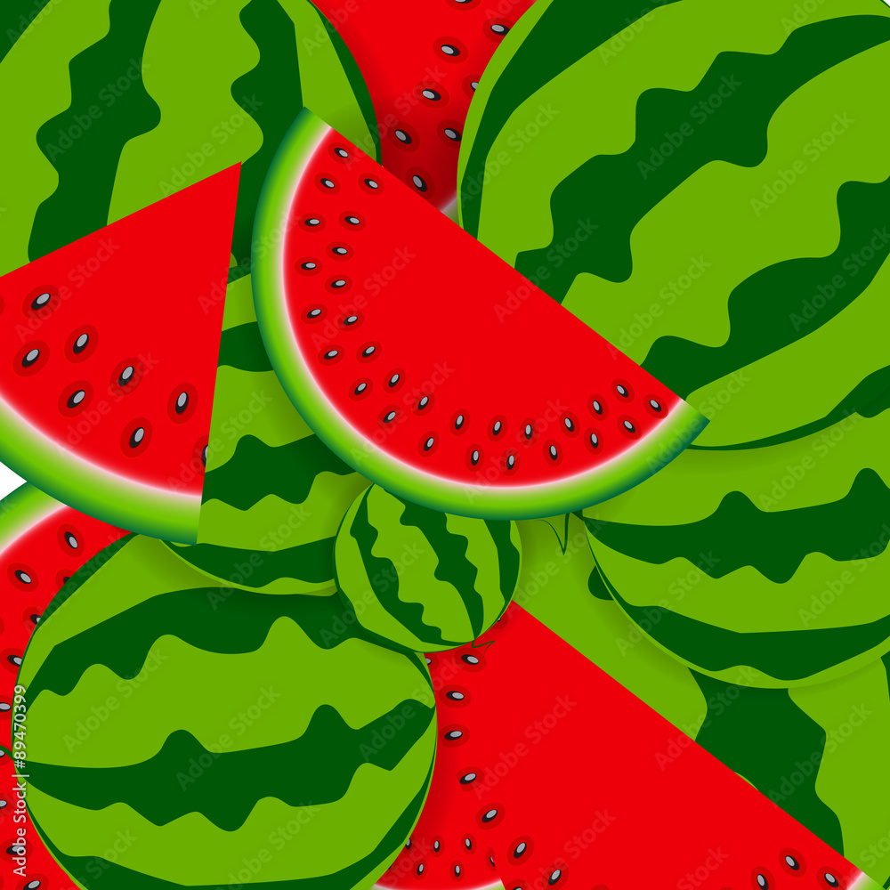 Background From Watermelon. Vector Illustration.