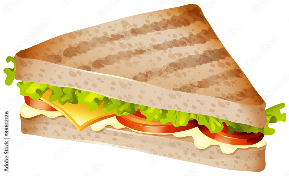 Sandwich with meat and vegetables