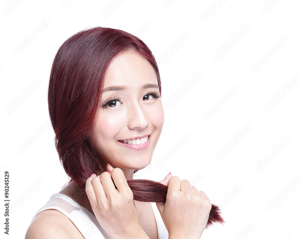 Beauty woman hair care concept