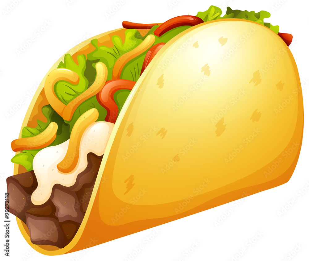 Beef taco with vegetables