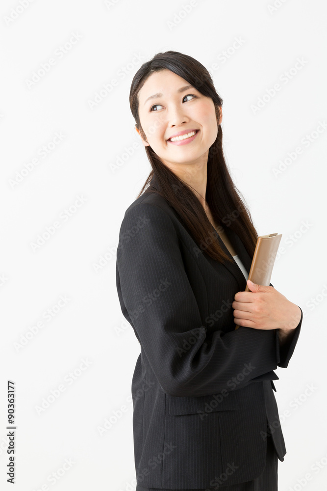 asian businesswoman isolated on whitebackground