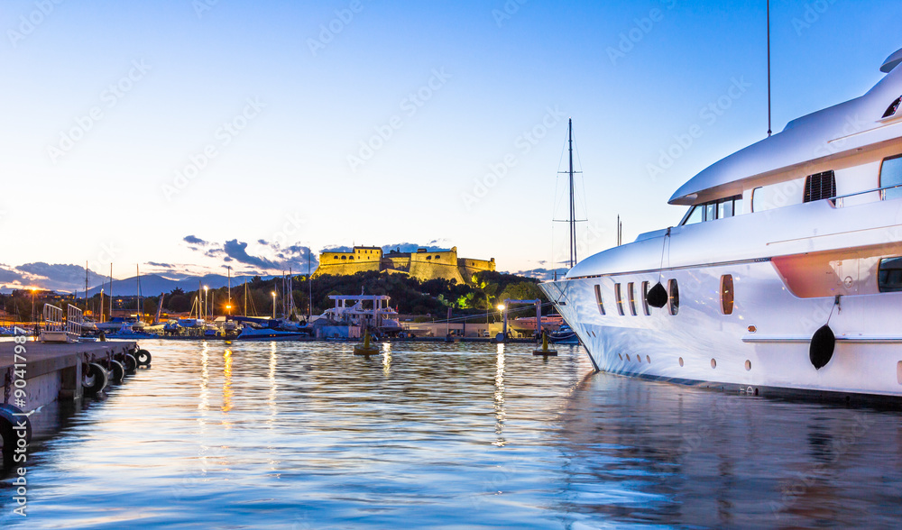 The port of Antibes and the fortress