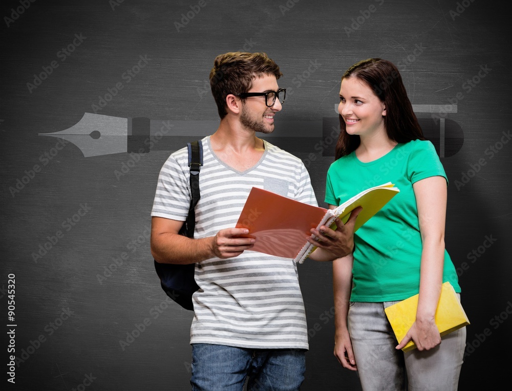 Composite image of students reading in the library