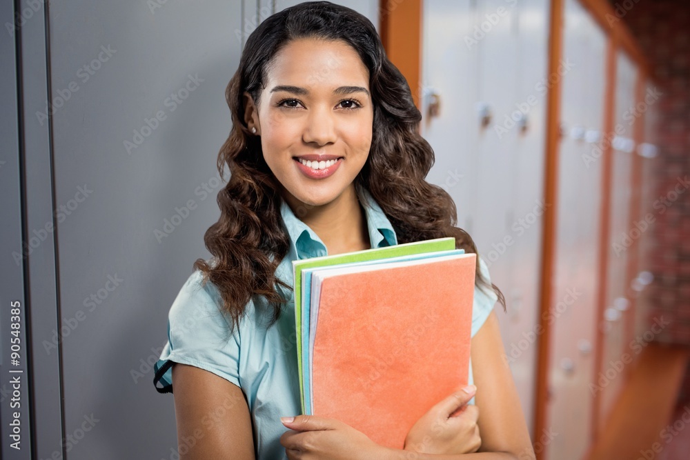 Composite image of happy student