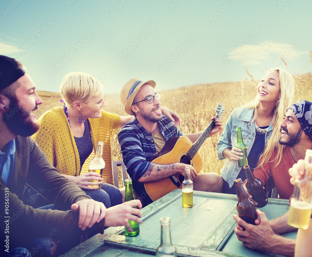 Diverse People Friends Hanging Out Concept