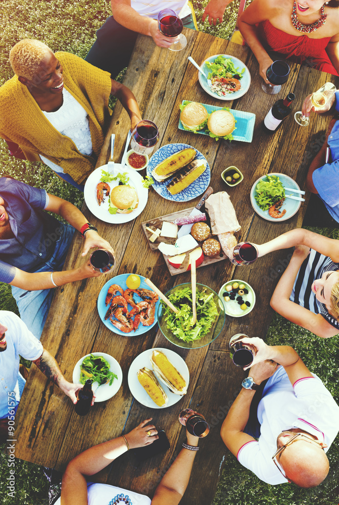 Friends Friendship Outdoor Dining People Concept