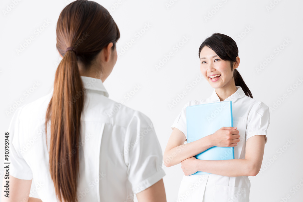 young asian nurse isolated on white background