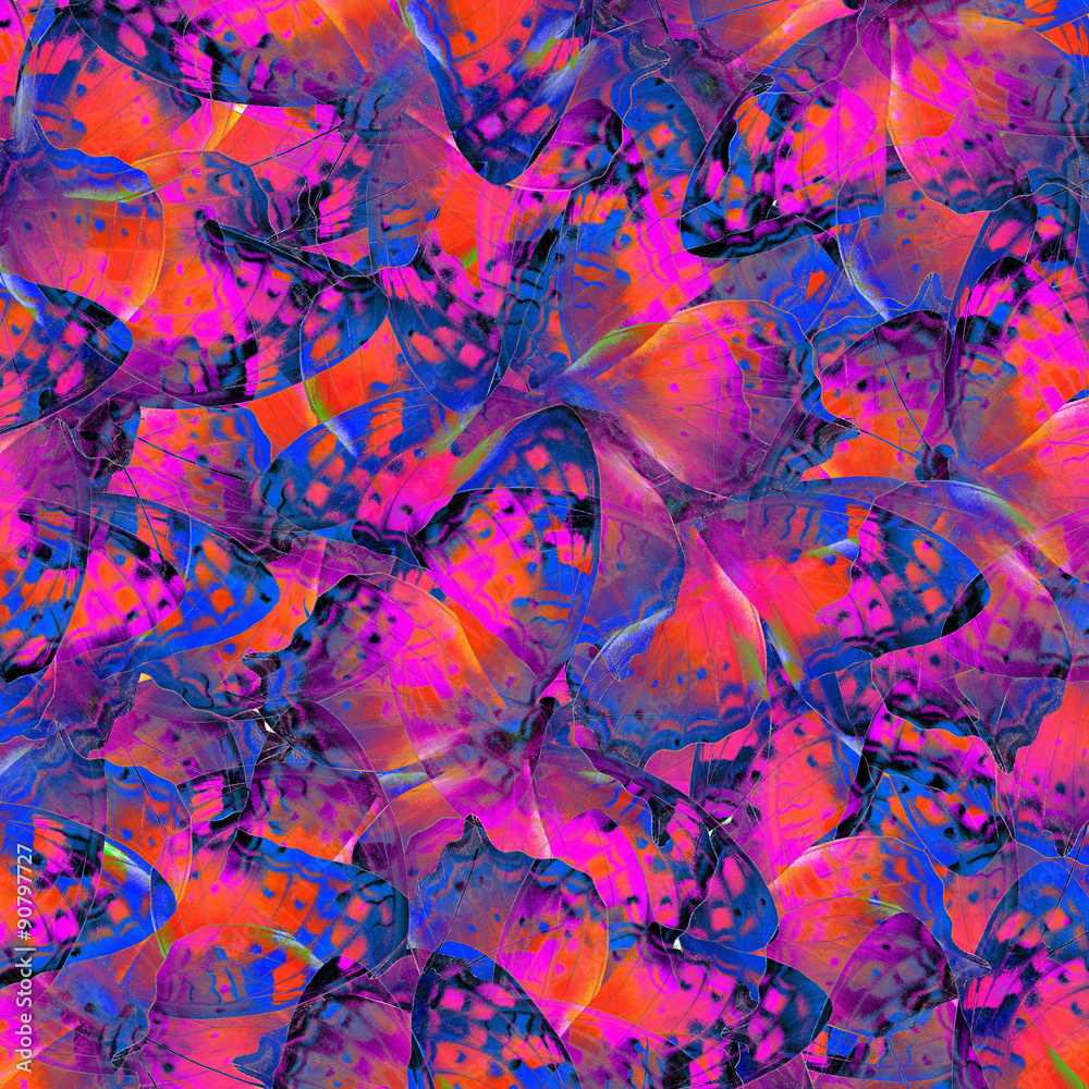 Exotic multicolor background made of Vagrant Butterflies in colo