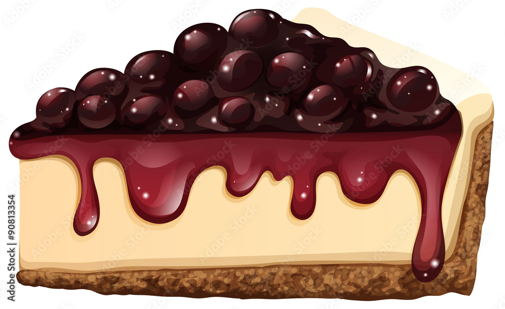 Cheesecake on white background