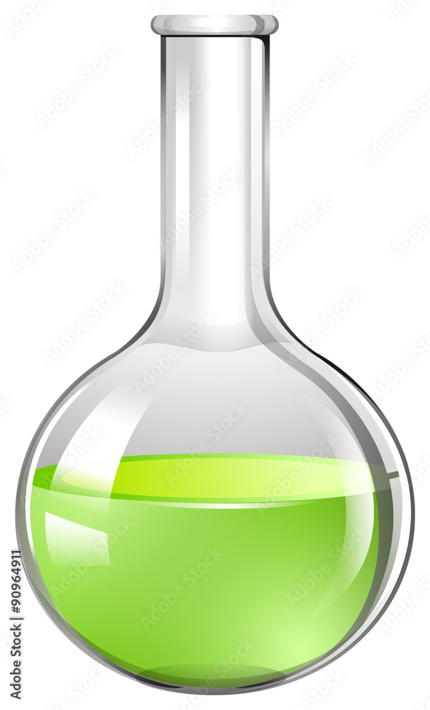 Green liquid in glass tube