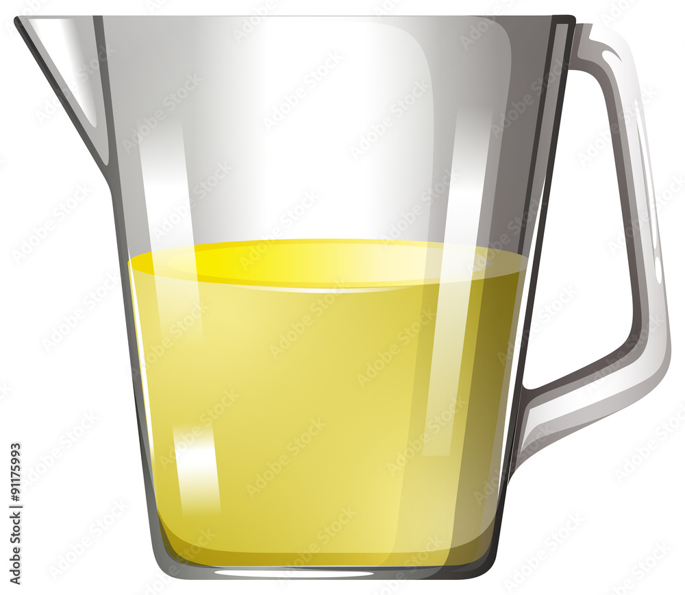 Yellow liquid in glass beaker